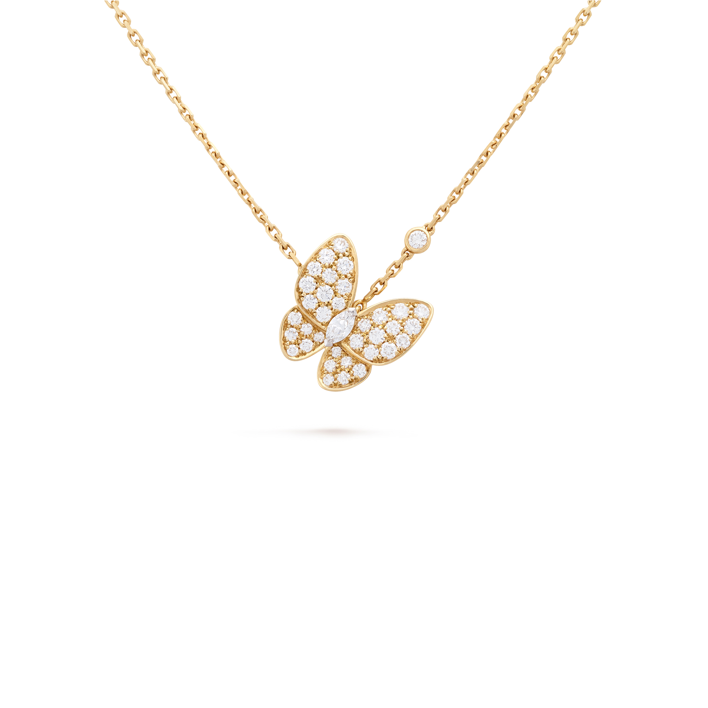 v*n cl*f arpels two butterfly pendant - yellow gold, Di*m*nd  vcarp3dp00